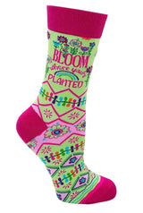 FABDAZ Brand Ladies BLOOM WHERE YOU’RE PLANTED Socks - Novelty Socks And Slippers