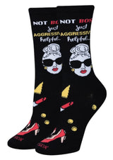 COOL SOCKS Brand Unisex NOT BOSSY JUST AGGRESSIVELY HELPFUL Socks - Novelty Socks And Slippers