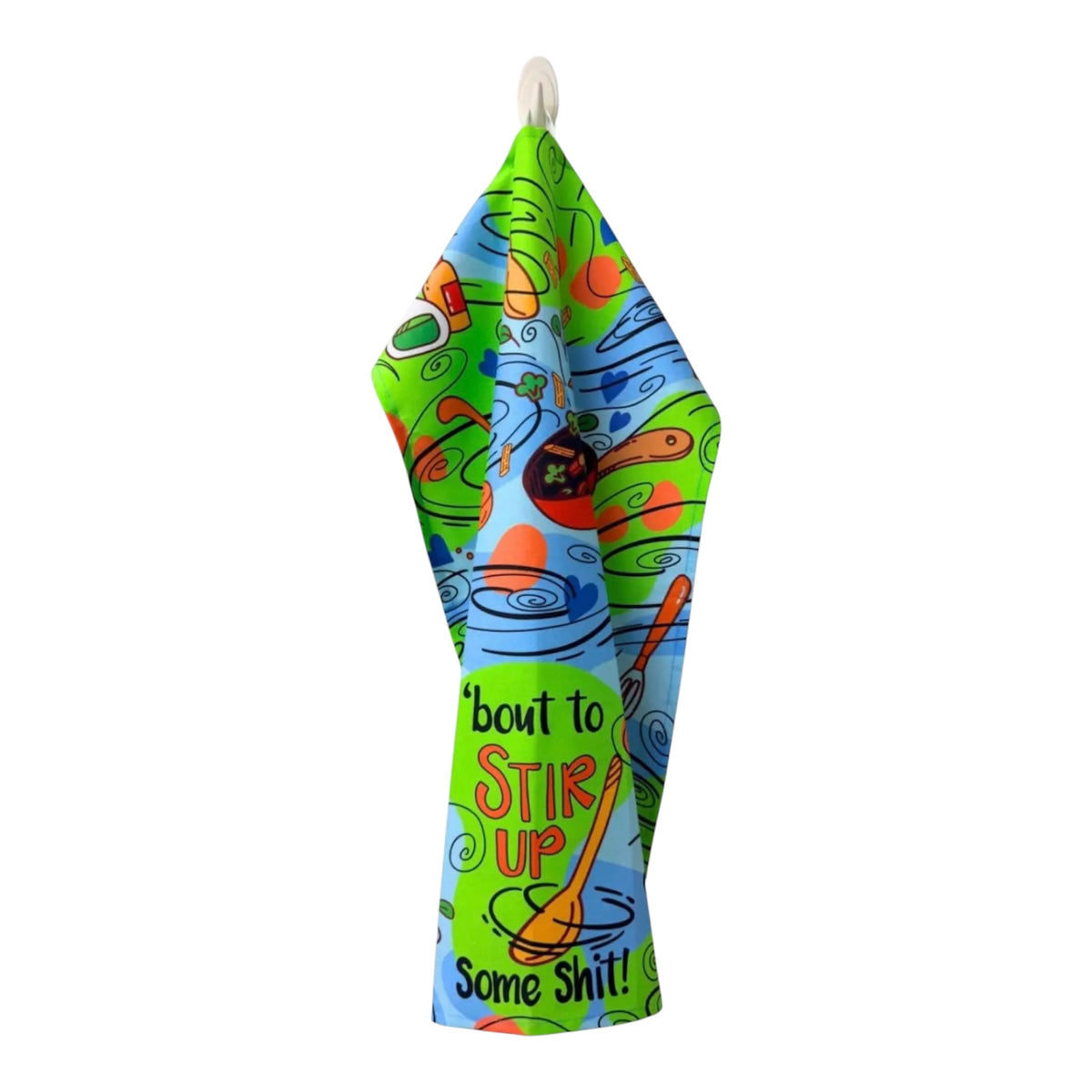 ‘BOUT TO STIR UP SOME SHIT! Kitchen Tea Towel FABDAZ Brand