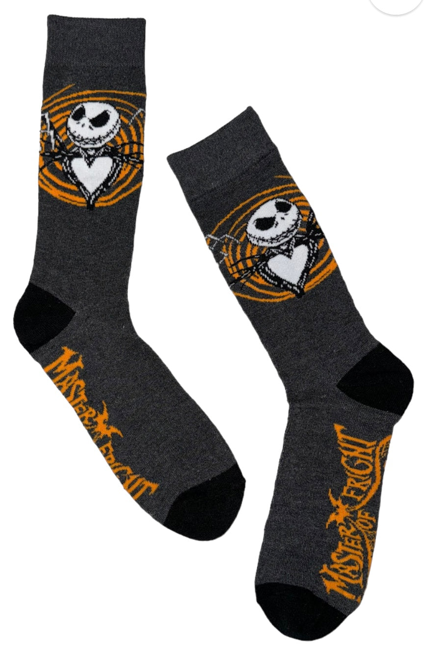 DISNEY THE NIGHTMARE BEFORE CHRISTMAS Men's JACK SKELLINGTON ‘MASTER OF FRIGHT’ - Novelty Socks And Slippers
