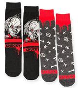 CHUCKY THE MOVIE Men’s 2 Pair Of HALLOWEEN HORROR Socks - Novelty Socks And Slippers