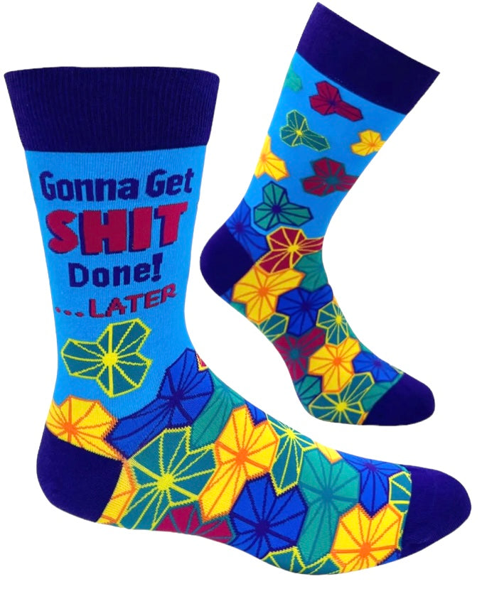 FABDAZ Brand Men’s GONNA GET SHIT DONE!… LATER Socks - Novelty Socks And Slippers