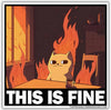 Cat On Fire ‘THIS IS FINE’ Vinyl Sticker - Novelty Socks And Slippers