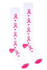 PARQUET Brand Ladies BREAST CANCER AWARENESS Knee High Socks - Novelty Socks And Slippers