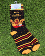 GROOVY THINGS Brand Ladies SKELETON ‘FUCK THIS MEETING’ Socks - Novelty Socks And Slippers