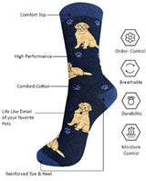 GOLDEN RETRIEVER Dog Unisex Socks By E&S Pets CHOOSE SOCK DADDY, HAPPY TAILS, LIFE IS BETTER - Novelty Socks for Less