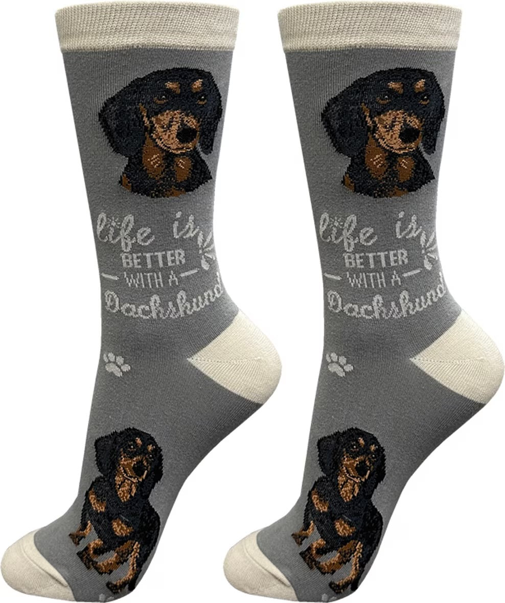 BLACK DACHSHUND Dog Adult Unisex Socks By E&S Pets Choose Style