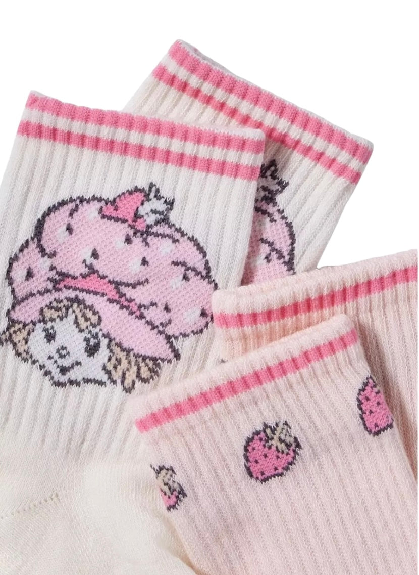 STRAWBERRY SHORTCAKE Ladies 2 Pair Of Socks - Novelty Socks And Slippers