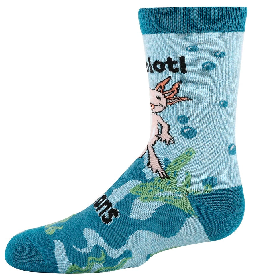 OOOH YEAH Brand Kids AXOLOTL Socks Says‘AXOLOTL QUESTIONS’ - Novelty Socks And Slippers