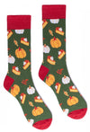 PARQUET Brand Men’s THANKSGIVING PUMPKIN PIE Socks - Novelty Socks for Less