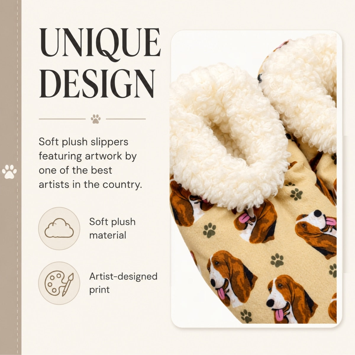 BASSET HOUND Dog Ladies Non-Slip Slippers COMFIES BRAND By E&S Pets