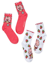 STRAWBERRY SHORTCAKE Ladies 2 Pair Of Socks - Novelty Socks for Less
