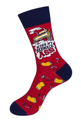 KISS MY REDNECK ASS Adult Unisex Socks FUNATIC BRAND - Novelty Socks And Slippers