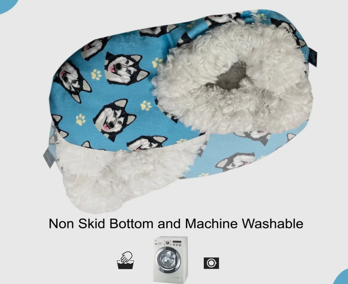SIBERIAN HUSKY Dog Ladies Non-Slip Slippers COMFIES BRAND By E&S Pets - Novelty Socks And Slippers