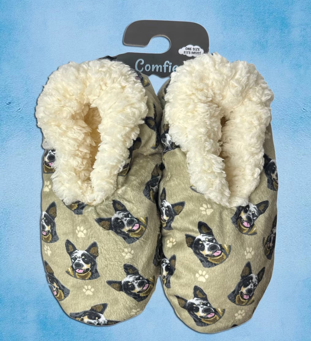 AUSTRALIAN CATTLE Dog Ladies Non-Slip Slippers COMFIES BRAND By E&S Pets - Novelty Socks And Slippers