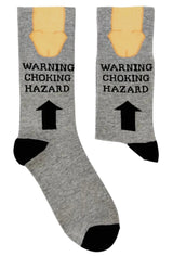 URBAN ECCENTRIC Brand Unisex BIG DICK Socks ‘WARNING CHOKING HAZARD’ - Novelty Socks And Slippers