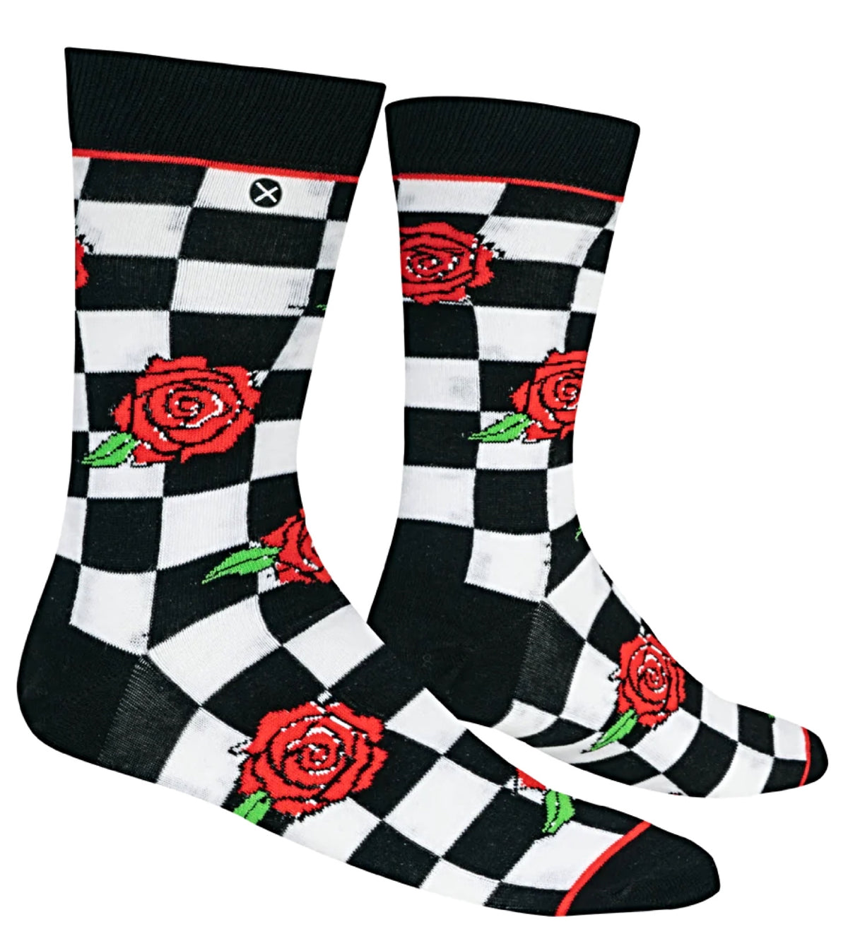 ODD SOX Brand Men’s CHECKERBOARD & ROSES Socks - Novelty Socks for Less