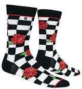 ODD SOX Brand Men’s CHECKERBOARD & ROSES Socks - Novelty Socks for Less