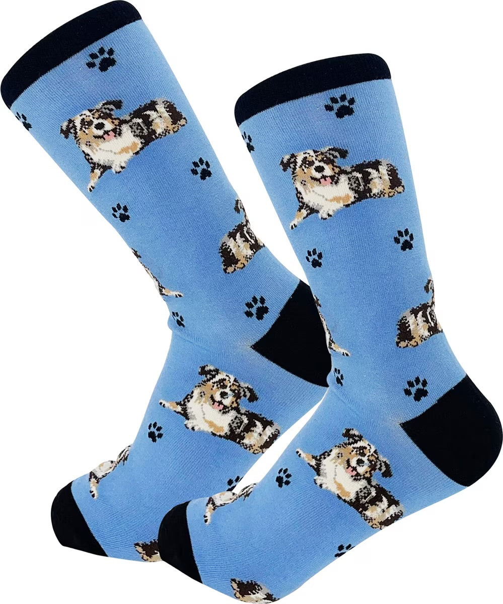AUSTRALIAN SHEPHERD Dog Adult Unisex Socks By E&S Pets Choose Style