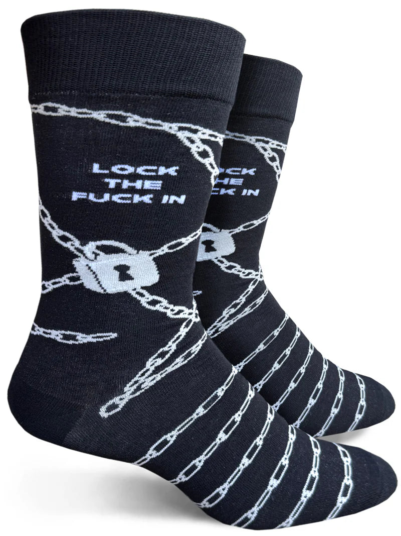 LOCK THE FUCK IN Men’s Socks GROOVY THINGS Brand - Novelty Socks And Slippers