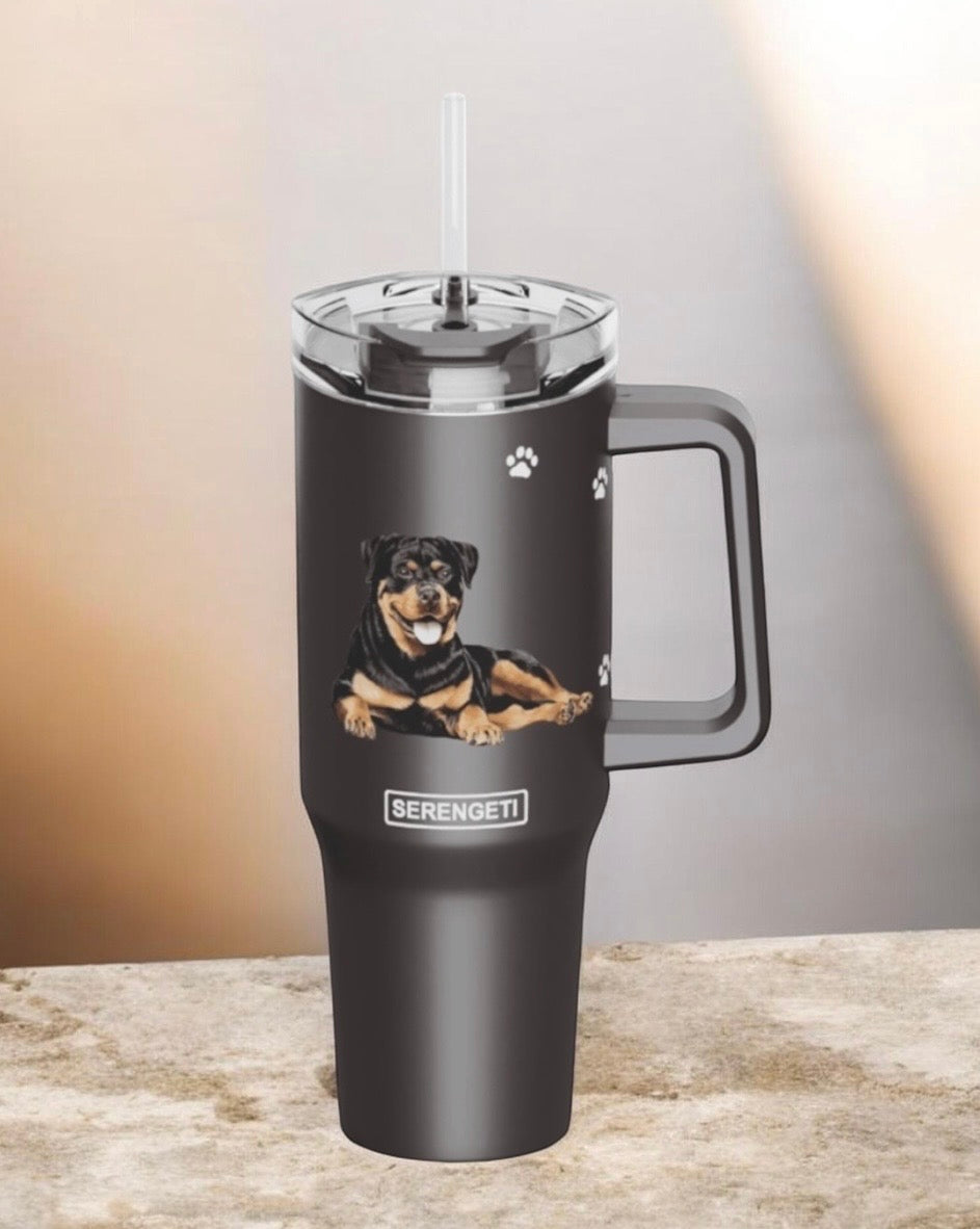 Dog & Cat Stainless Steel Ultimate 40 Oz. Tumbler Hot & Cold Travel Mug By E&S Pets (Choose Breed)