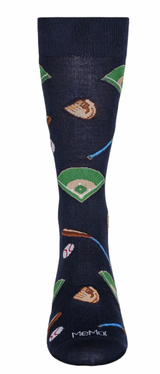Memoi Brand Men’s BASEBALL Socks BASEBALL BATS, BALLS, GLOVES - Novelty Socks And Slippers