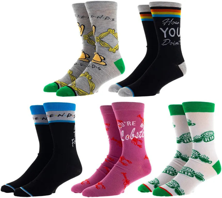 FRIENDS TV SHOW Men’s 5 Pair Socks Gift Set ‘YOU’RE MY LOBSTER’ BIOWORLD Brand