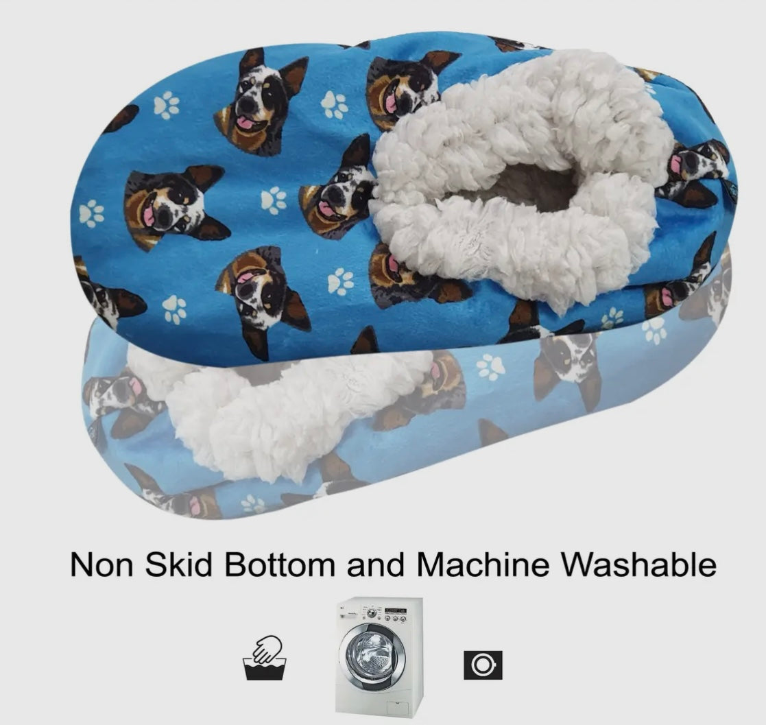 COMFIES BRAND LADIES AUSTRALIAN CATTLE DOG NON SKID SLIPPERS - Novelty Socks And Slippers