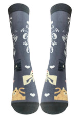 LIFE IS BETTER Brand Unisex ONE CAT AWAY FROM A CRAZY CAT LADY Socks By E&S Pets - Novelty Socks And Slippers