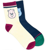 CARE BEARS Ladies 2 Pair Of Crew Socks Grumpy Bear & Cheer Bear