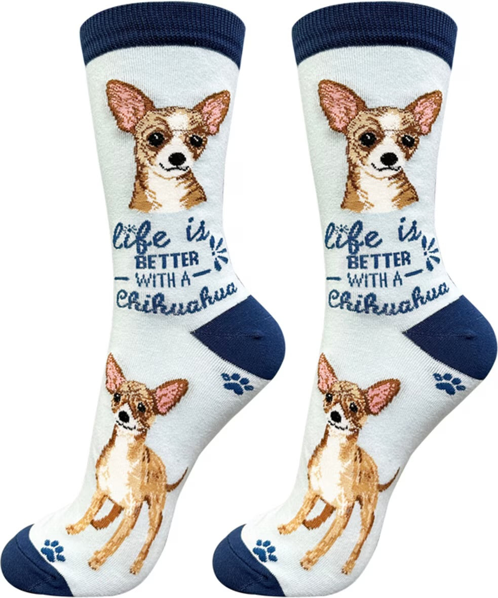 TAN CHIHUAHUA Dog Adult Unisex Socks By E&S Pets Choose Style