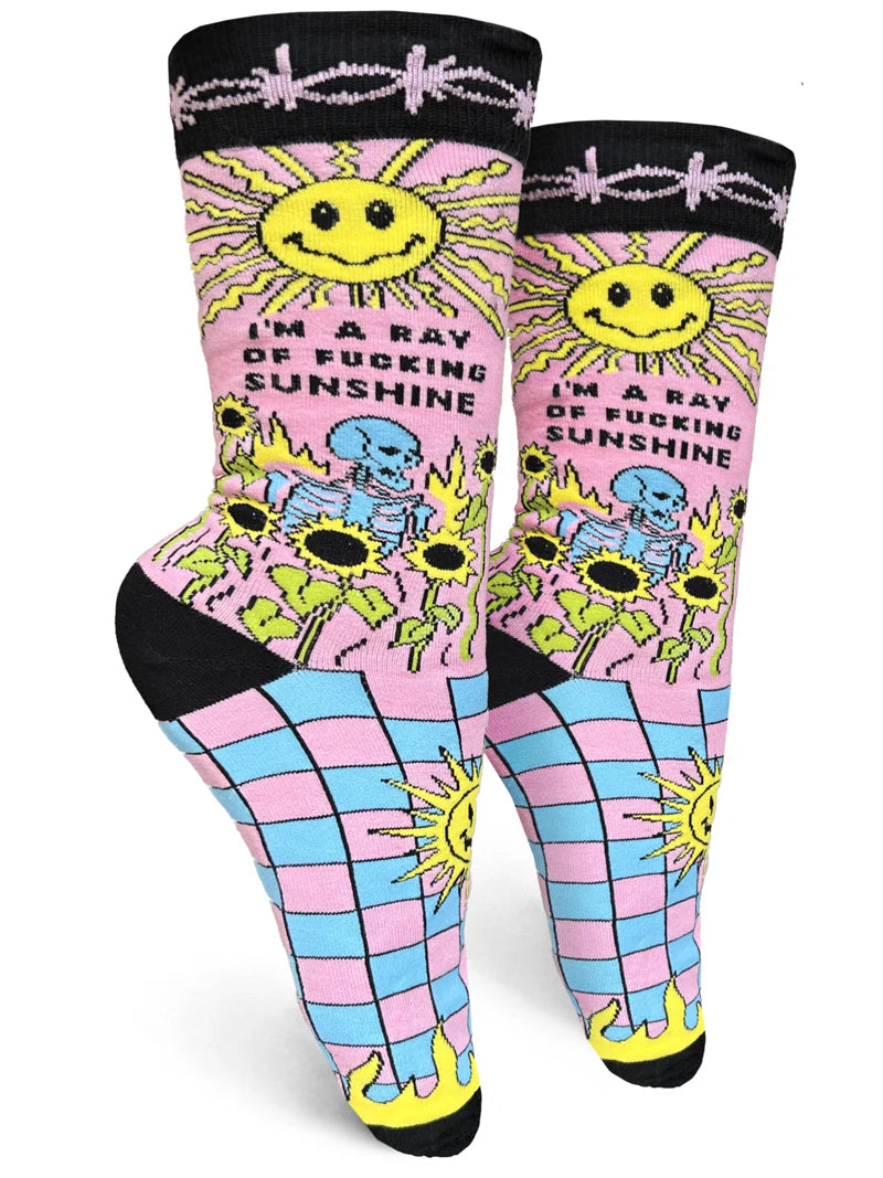 GROOVY THINGS Brand Ladies I’M A RAY OF FUCKING SUNSHINE Socks - Novelty Socks And Slippers