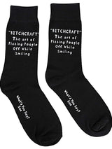 WHAT’D YOU SAY Brand Unisex ‘BITCHCRAFT THE ART OF PISSING PEOPLE OFF WHILE SMILING’ Socks - Novelty Socks And Slippers