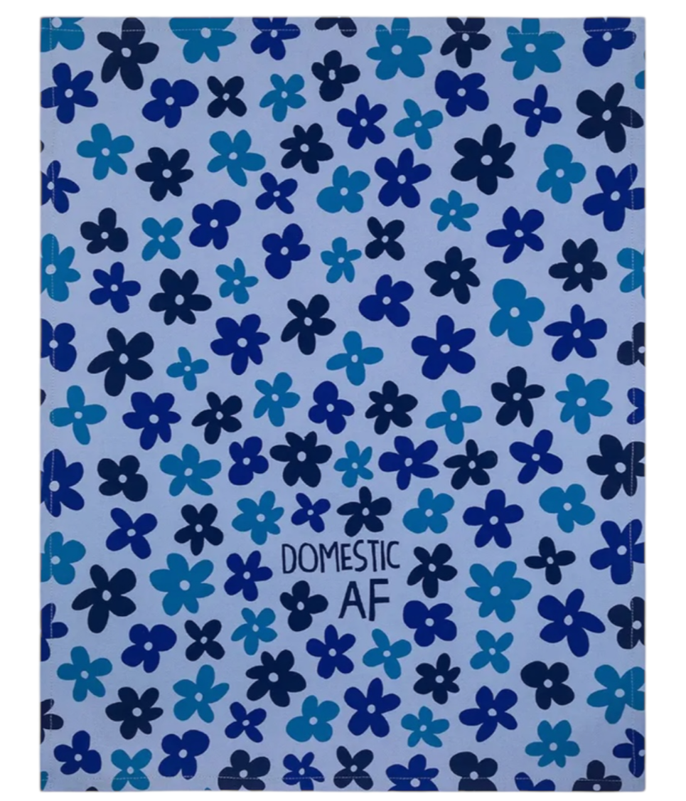 FUNATIC Brand DOMESTIC AF Kitchen Tea Towel - Novelty Socks And Slippers