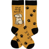 MY DOG & I TALK SHIT ABOUT YOU Adult Unisex Socks PRIMITIVES BY KATHY