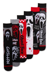 SCREAM The Movie Men’s GHOSTFACE Halloween 6 Pair Of Socks Gift Set BIOWORLD Brand ‘CALL ME’ - Novelty Socks And Slippers