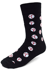PARQUET BRAND Men's BASEBALL Socks BASEBALLS ALL OVER (CHOOSE COLOR) - Novelty Socks And Slippers