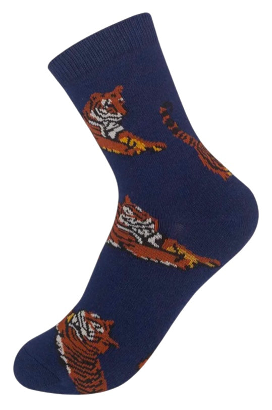 FUNATIC Brand Unisex Kids TIGER Socks Tigers All Over Kids Age 7-10 - Novelty Socks And Slippers