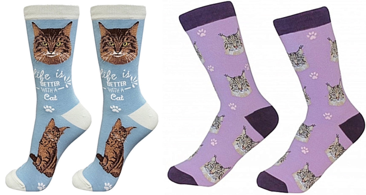 MAINE COON Cat Unisex Socks By E&S Pets CHOOSE SOCK DADDY, LIFE IS BETTER - Novelty Socks for Less