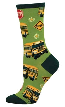 SOCKSMITH Brand Ladies SCHOOL BUS Socks - Novelty Socks And Slippers