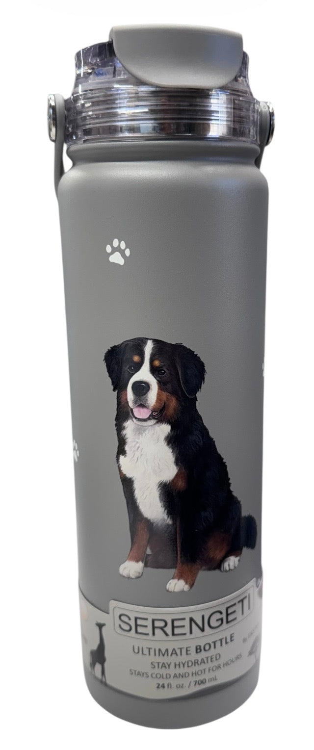 Dog & Cat Stainless Steel 24 Oz. Water Bottle By E&S Pets (Choose Breed) - Novelty Socks And Slippers