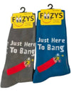 FOOZYS BRAND MEN’S 2 PAIR OF DYNAMITE STICKS SOCKS ‘JUST HERE TO BANG’ - Novelty Socks And Slippers