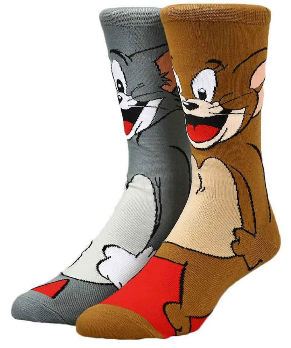 TOM & JERRY Men’s 360 Crew Socks BIOWORLD Brand - Novelty Socks And Slippers