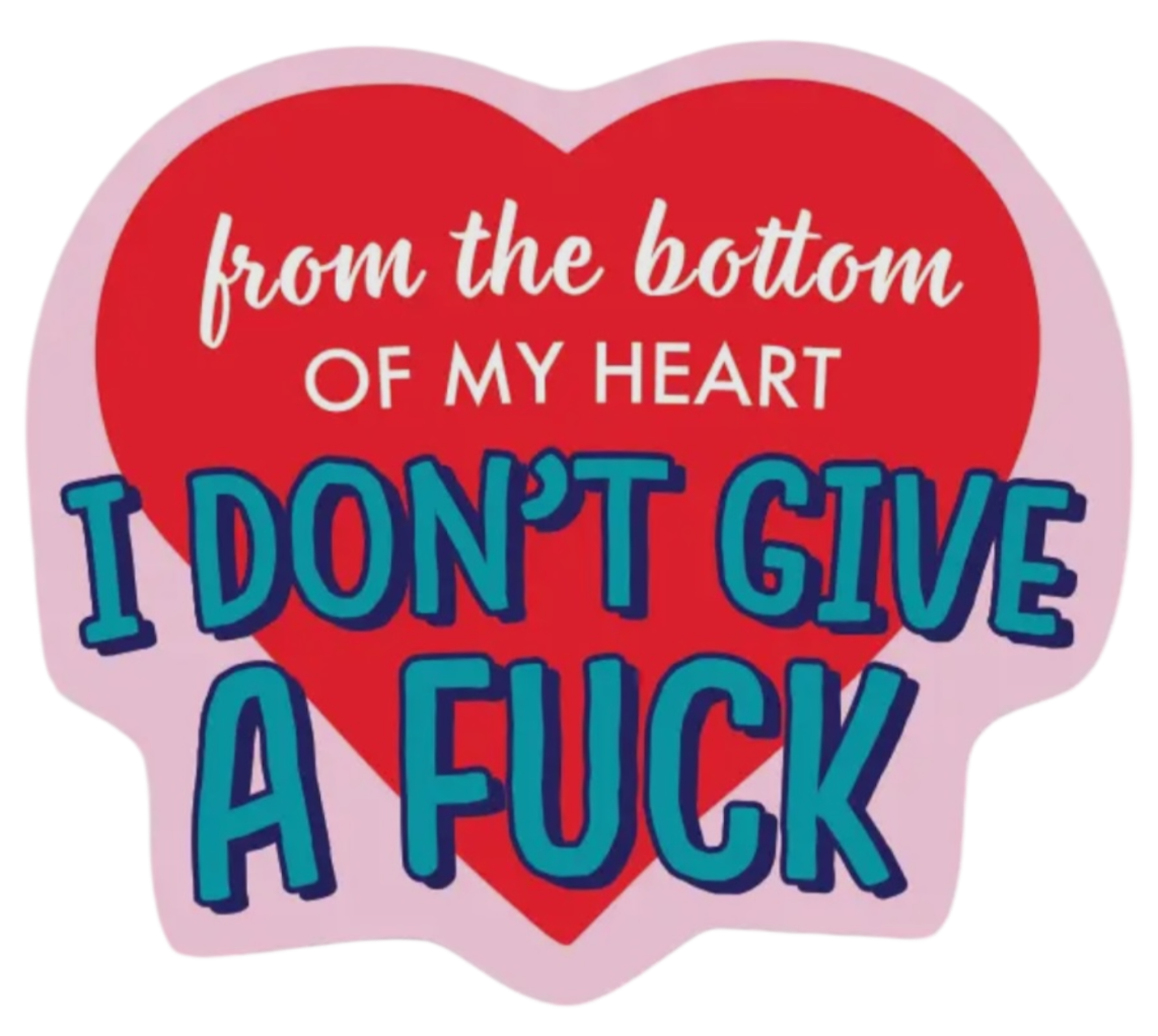 FUNATIC Brand FROM THE BOTTOM OF MY HEART I DON’T GIVE A FUCK Vinyl Sticker - Novelty Socks And Slippers