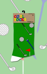 COOL SOCKS Brand Men’s GOLF Socks GOLF CLUBS, TEES, GOLF BALLS & FLAGS - Novelty Socks And Slippers