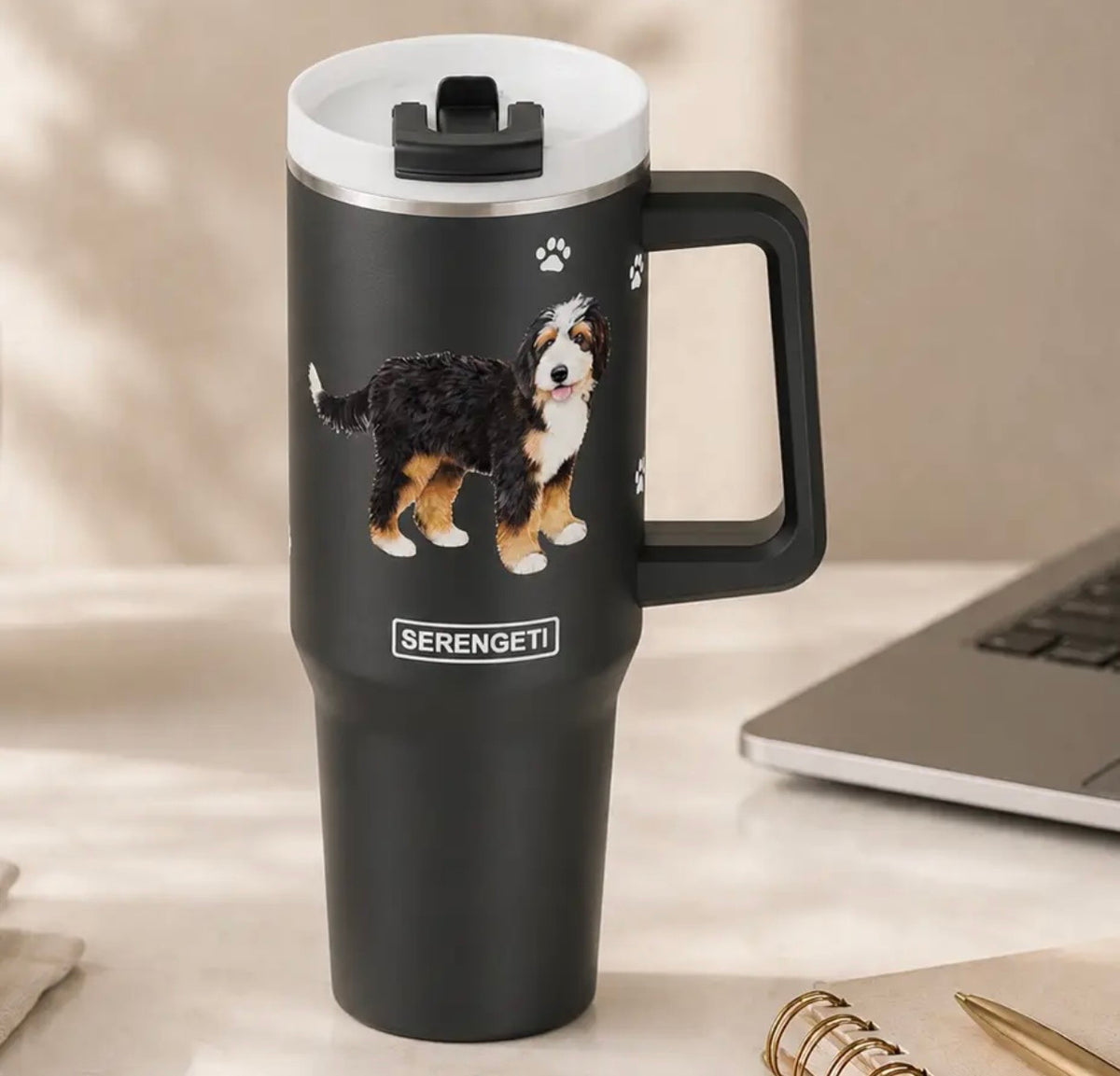 Dog & Cat Stainless Steel Ultimate 40 Oz. Tumbler Hot & Cold Travel Mug By E&S Pets (Choose Breed)