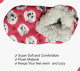 COMFIES BRAND Ladies MALTESE DOG NON-SKID SLIPPERS - Novelty Socks And Slippers