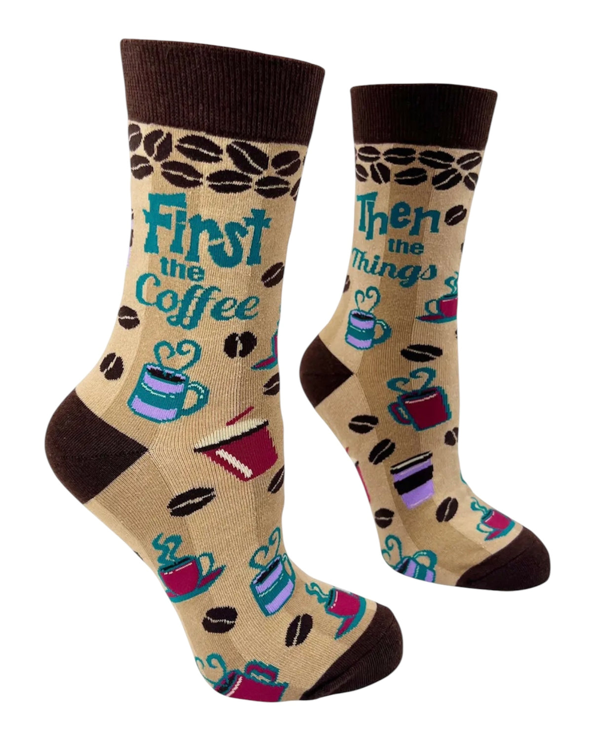 FIRST THE COFFEE THEN THE THINGS Ladies Socks FABDAZ Brand