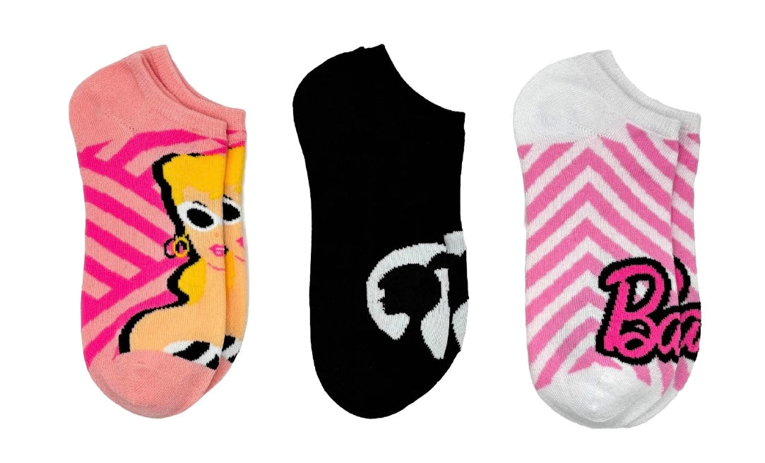BARBIE DOLL Ladies 3 Pair Of No Show Socks - Novelty Socks And Slippers