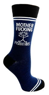 HEY NOW Brand By Fabdaz Unisex MOTHER FUCKING POSITIVE VIBES Socks - Novelty Socks And Slippers